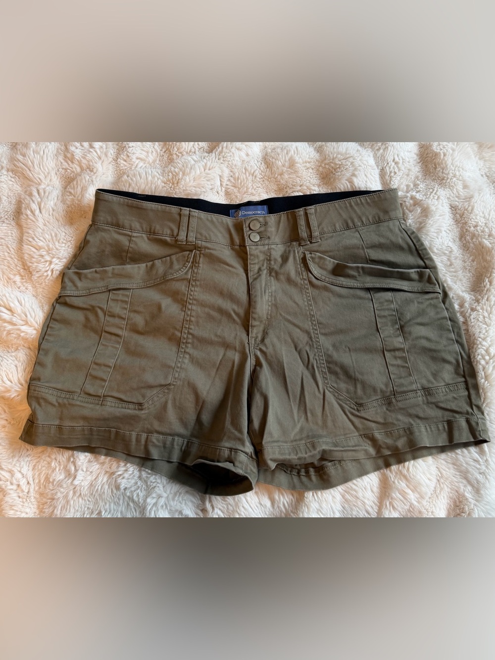 Democracy Ab Solution Olive Green Utility Shorts Size 20W Stretch Plus Size